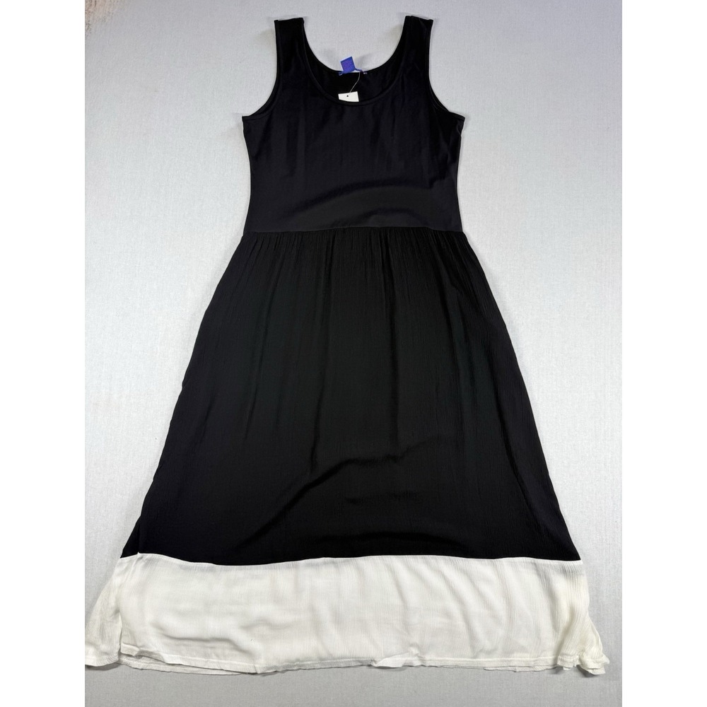 Twiggy London Maxi Dress Women Sz L Black Cotton Stretch Sleeveless NWT